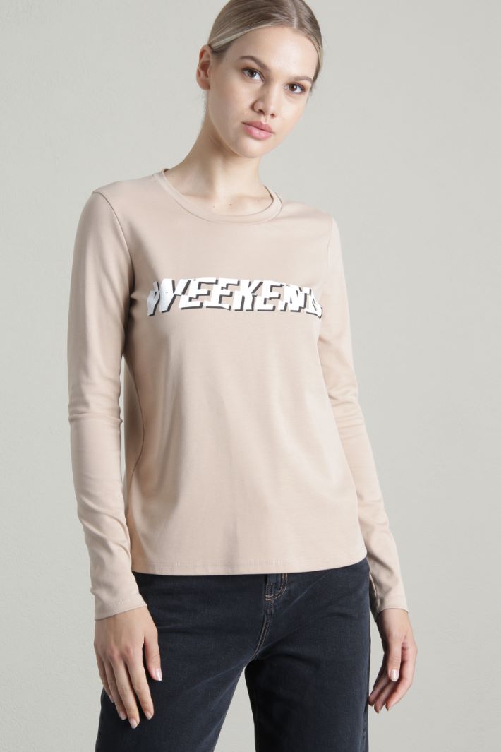 T-shirt in cotone con stampa Fashion Market T-shirt in cotone con stampa Fashion Market