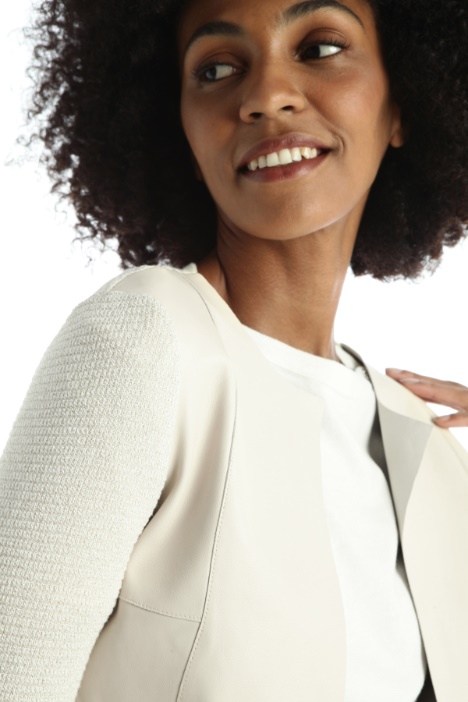 Cardigan con inserti in pelle Fashion Market