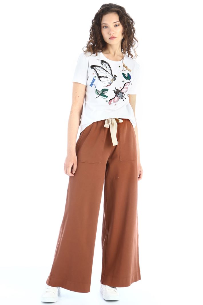 T-shirt con motivo di strass Fashion Market T-shirt con motivo di strass Fashion Market