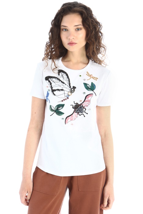 T-shirt con motivo di strass Fashion Market