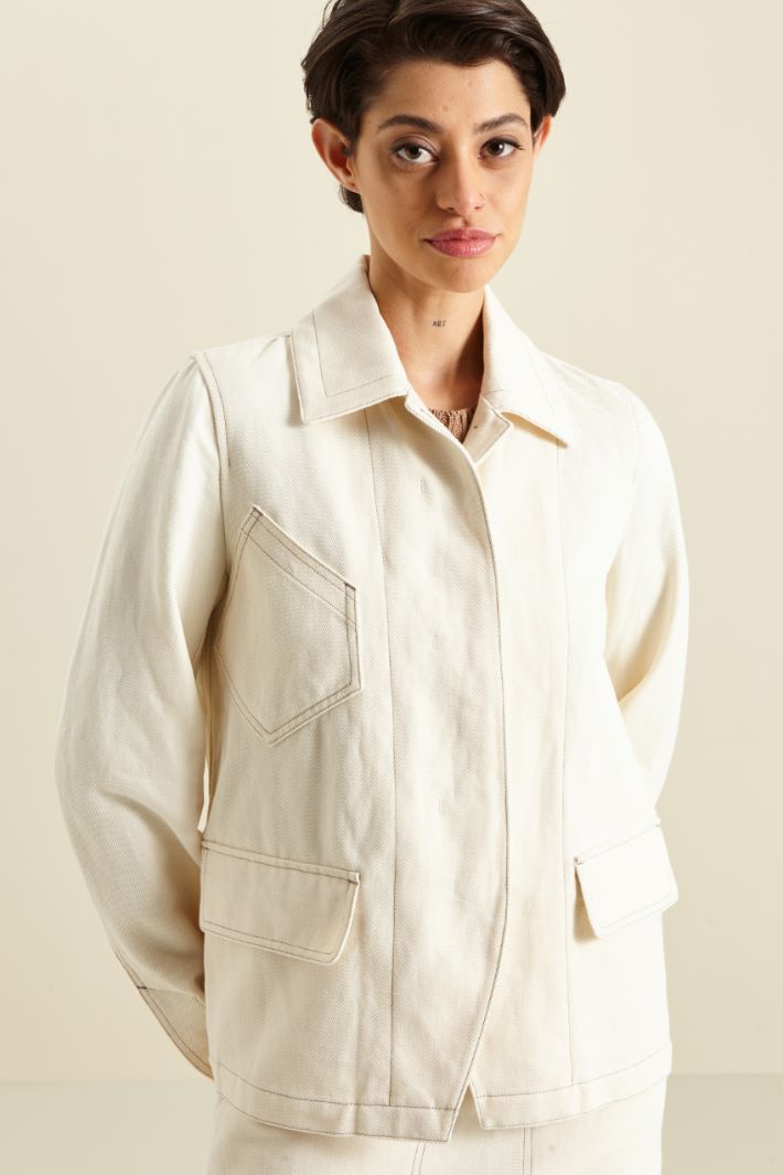 Giacca in cotone e lino Fashion Market Giacca in cotone e lino Fashion Market