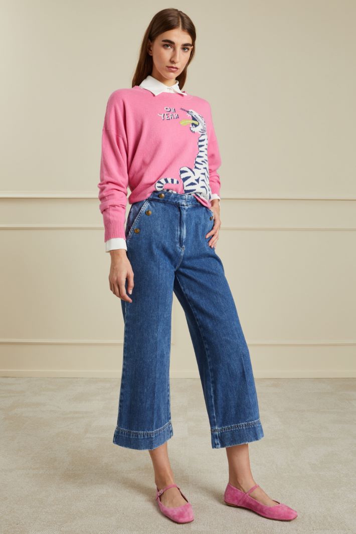 Maglia boxy con intarsio Fashion Market Maglia boxy con intarsio Fashion Market