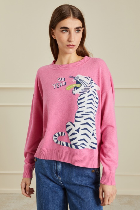 Maglia boxy con intarsio Fashion Market