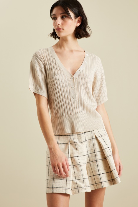 T-shirt in viscosa a coste Fashion Market