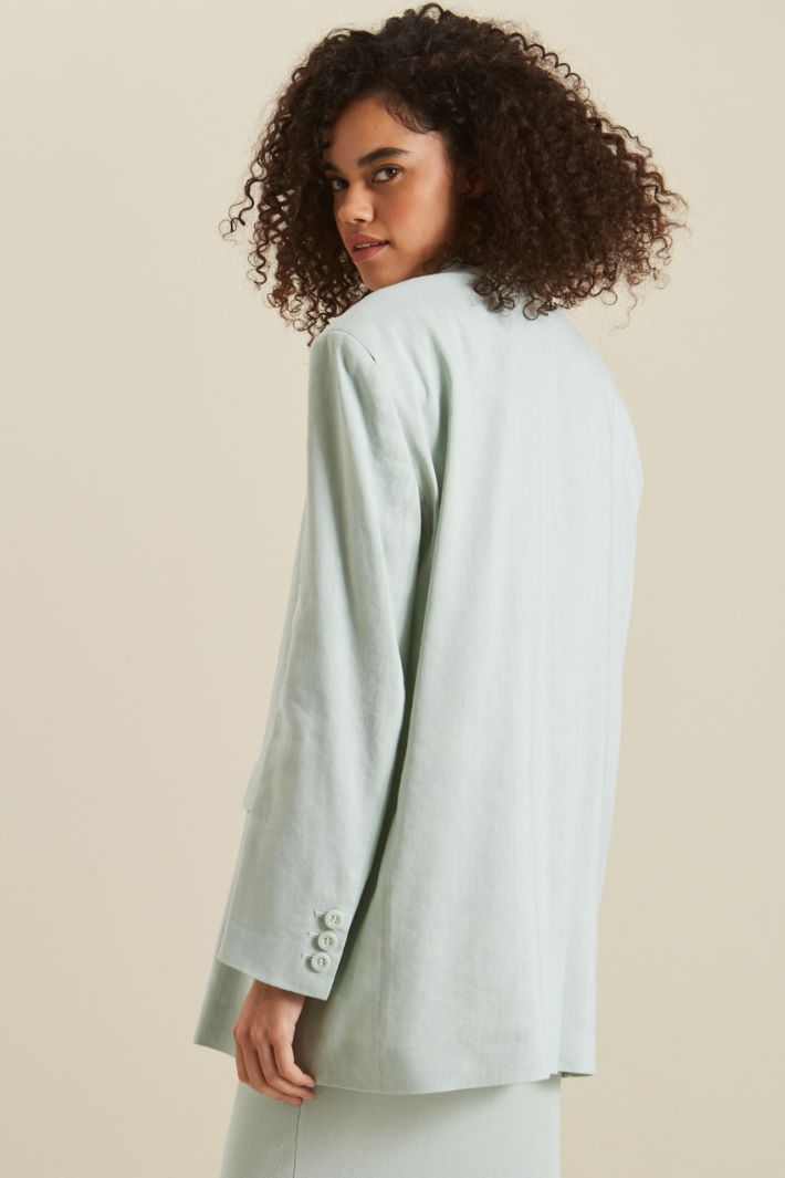 Blazer monopetto in lino Fashion Market