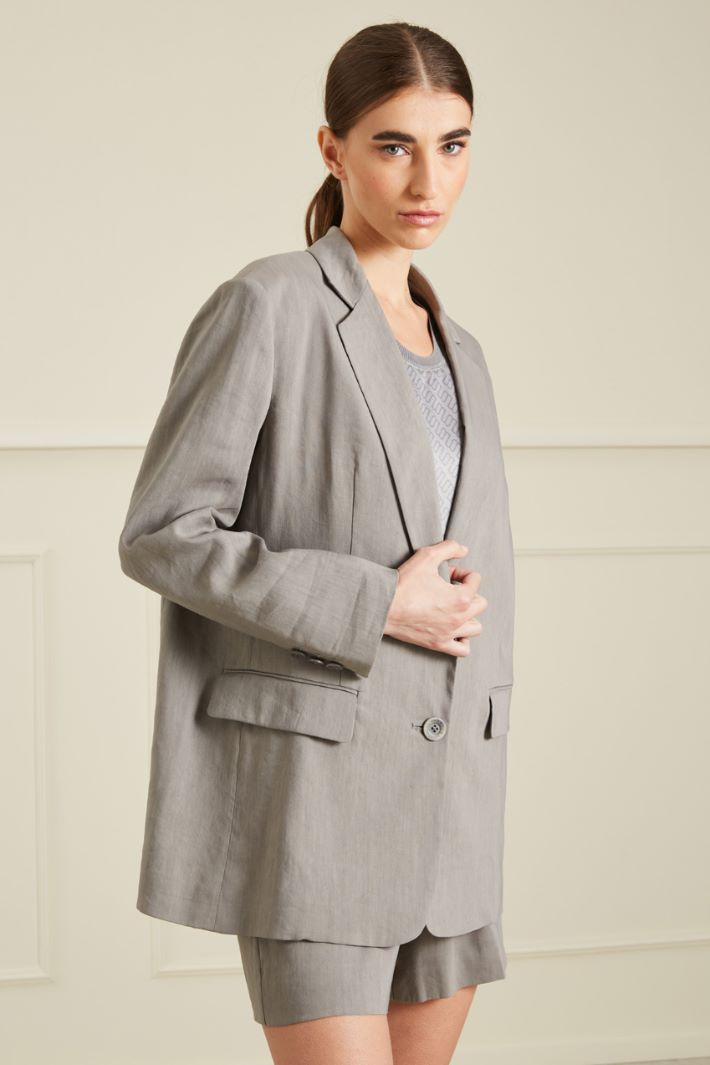Blazer monopetto in lino Fashion Market