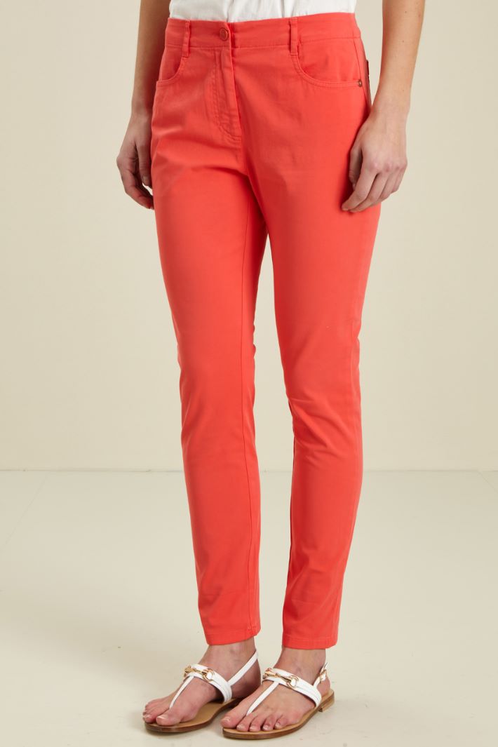Pantaloni skinny in gabardina Fashion Market