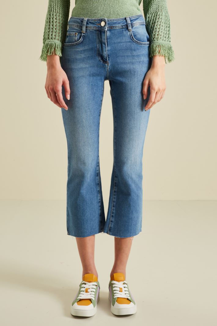 jeans a trombetta in cotone Fashion Market