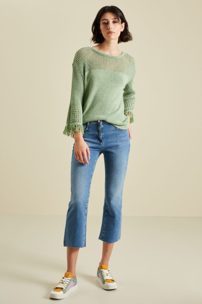 jeans a trombetta in cotone Fashion Market