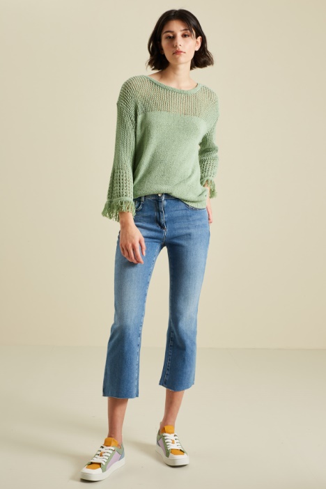 jeans a trombetta in cotone Fashion Market