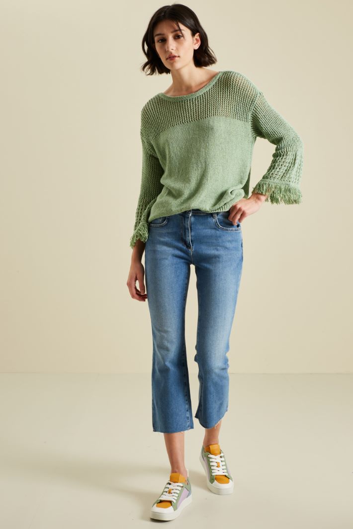 Maglia in cotone con frange Fashion Market Maglia in cotone con frange Fashion Market