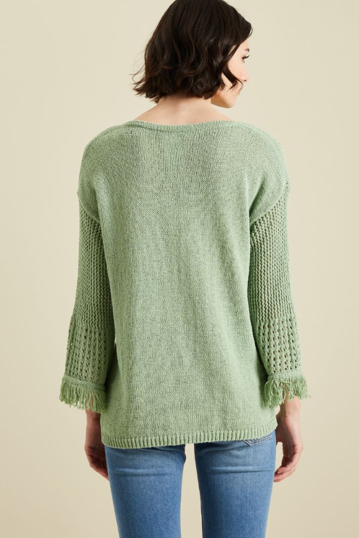 Maglia in cotone con frange Fashion Market Maglia in cotone con frange Fashion Market