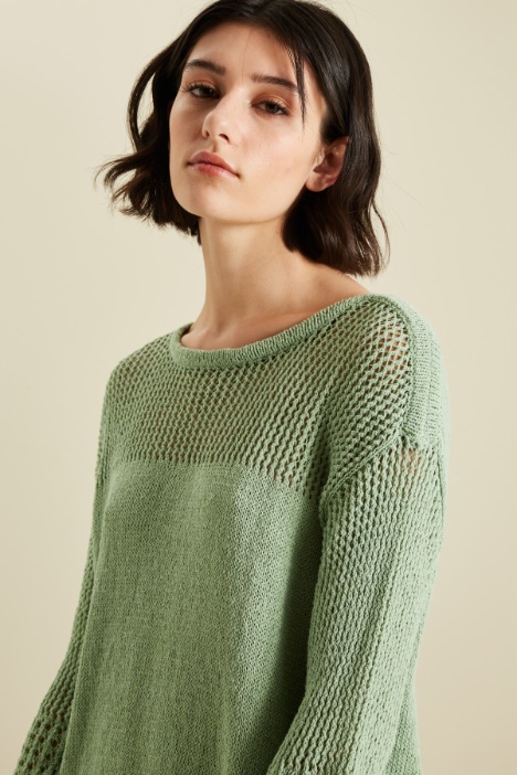 Maglia in cotone con frange Fashion Market