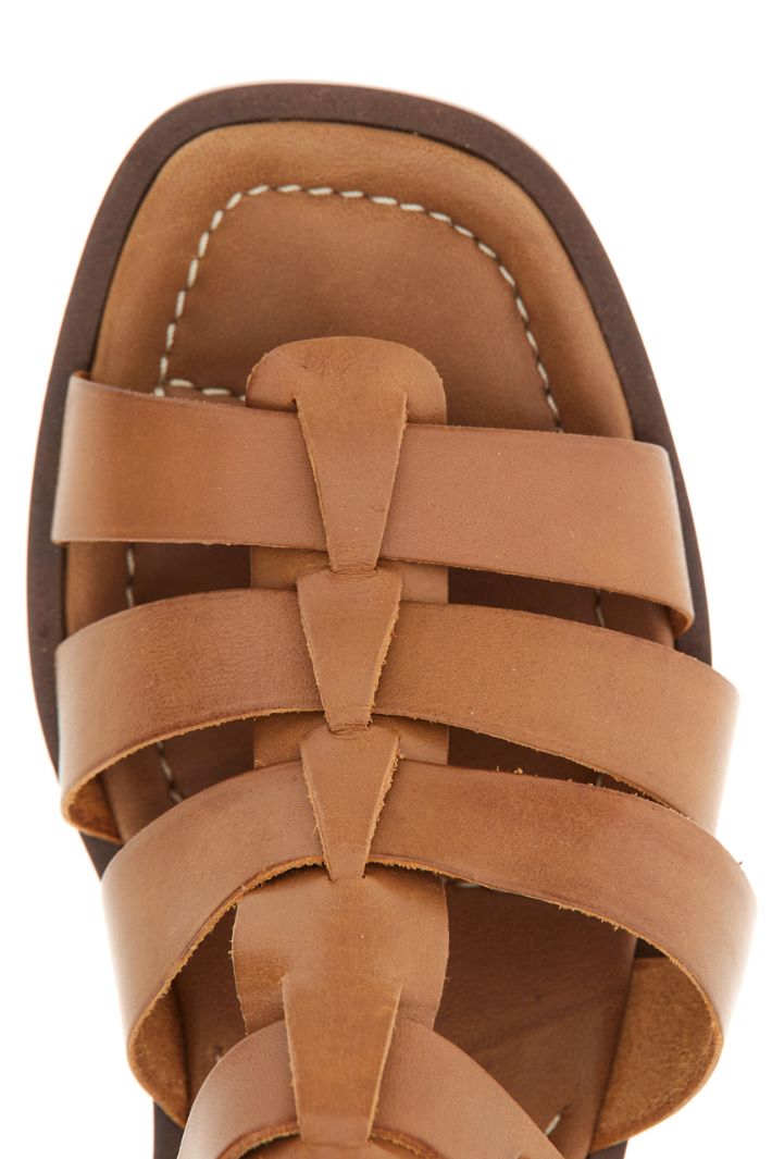 Sandali in pelle con fasce Fashion Market