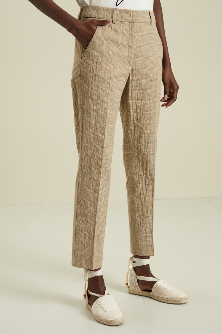 Pantaloni in cotone e lino Fashion Market