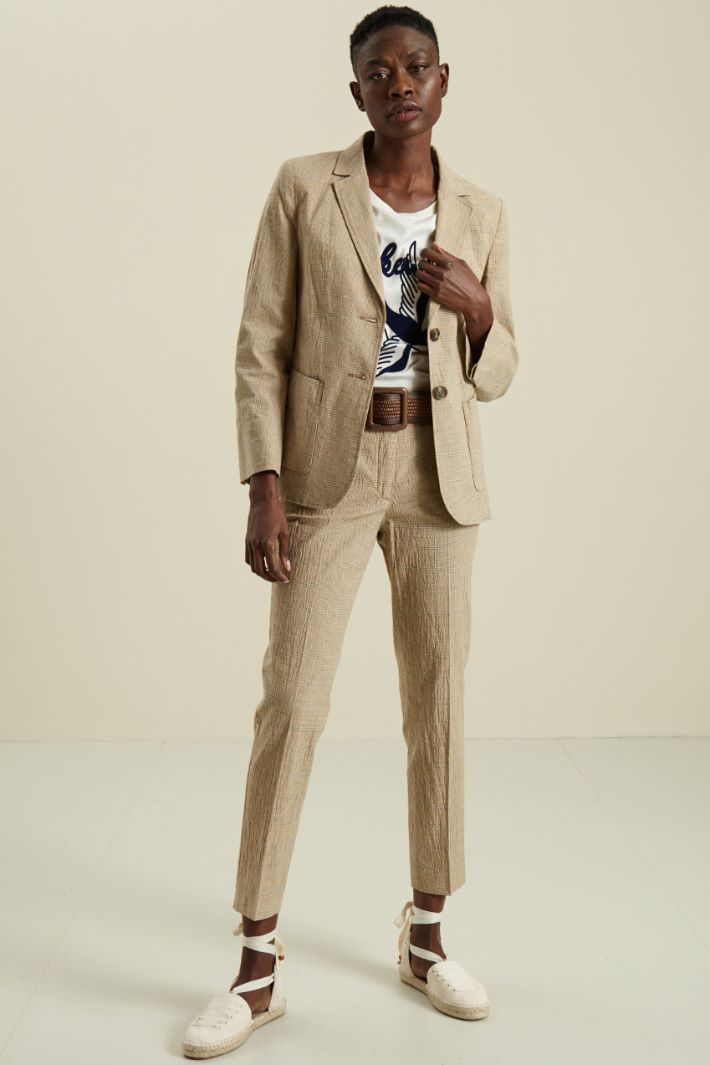 Pantaloni in cotone e lino Fashion Market