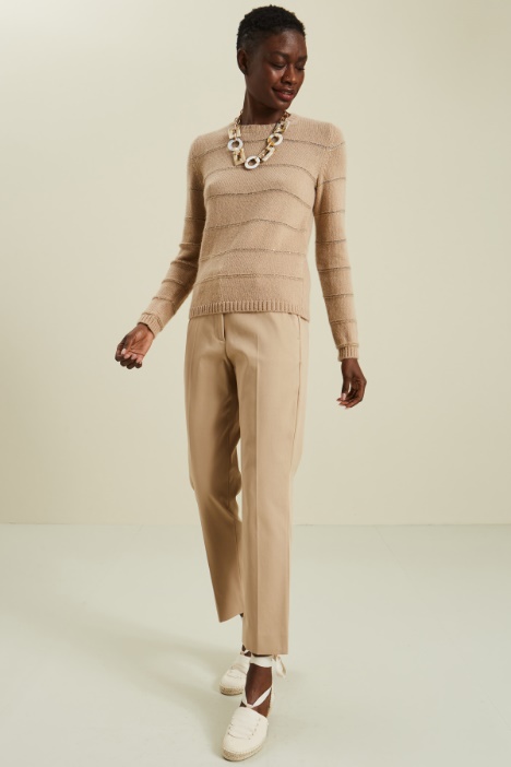 Pantaloni in cotone con piega Fashion Market