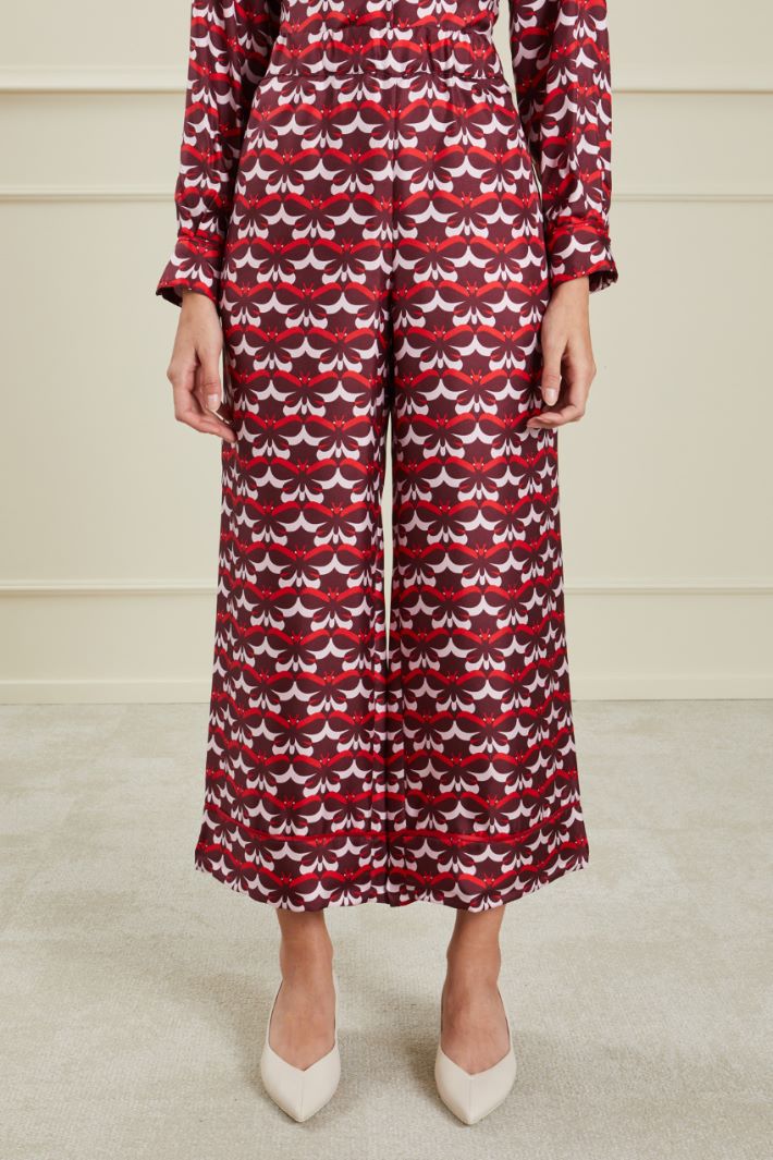 Pantaloni in twill di seta Fashion Market