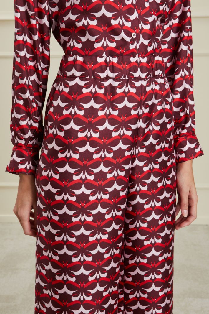 Pantaloni in twill di seta Fashion Market