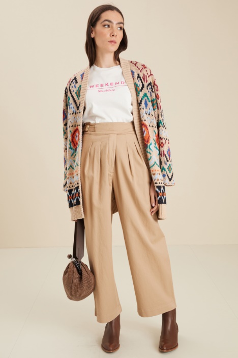 Pantaloni ampi in gabardina Fashion Market