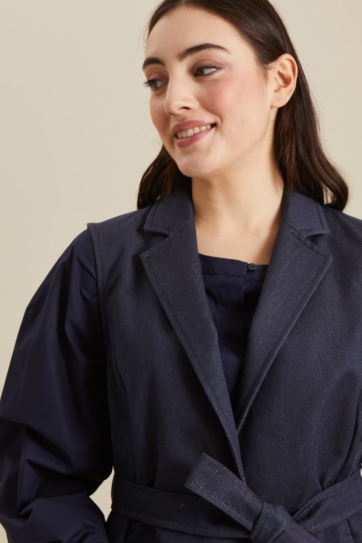 Gilet in denim jacquard Fashion Market