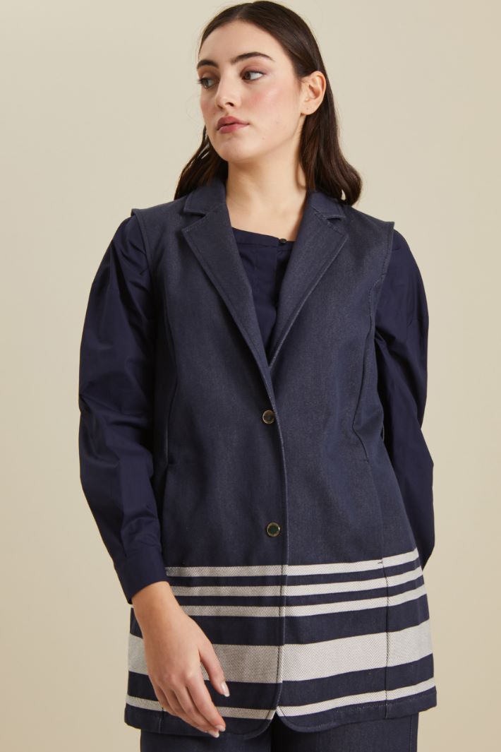 Gilet in denim jacquard Fashion Market