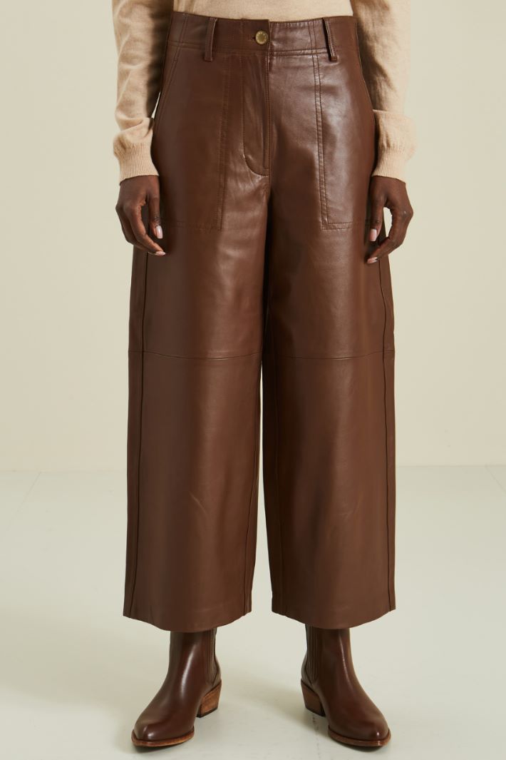 Pantaloni ampi in pelle Fashion Market