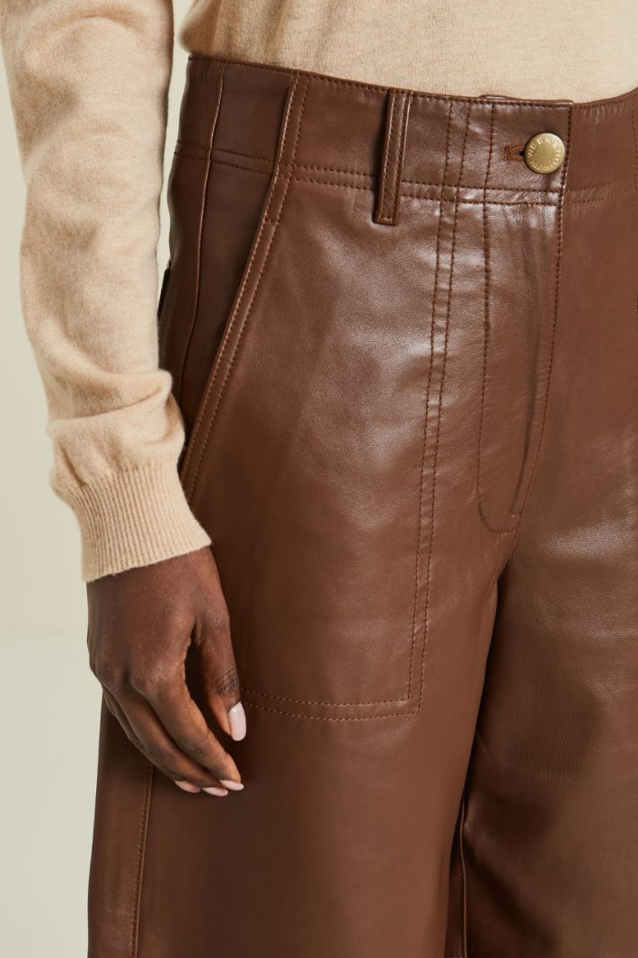 Pantaloni ampi in pelle Fashion Market