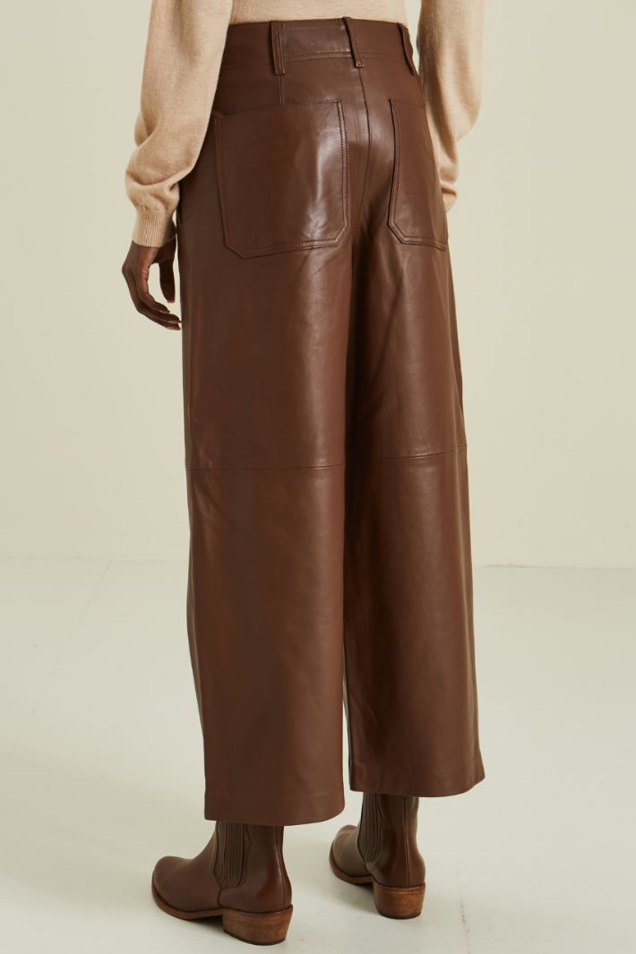 Pantaloni ampi in pelle Fashion Market