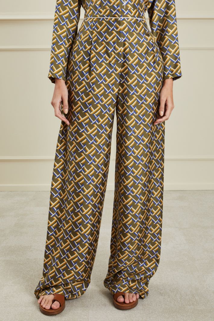 Pantaloni in twill stampato Fashion Market