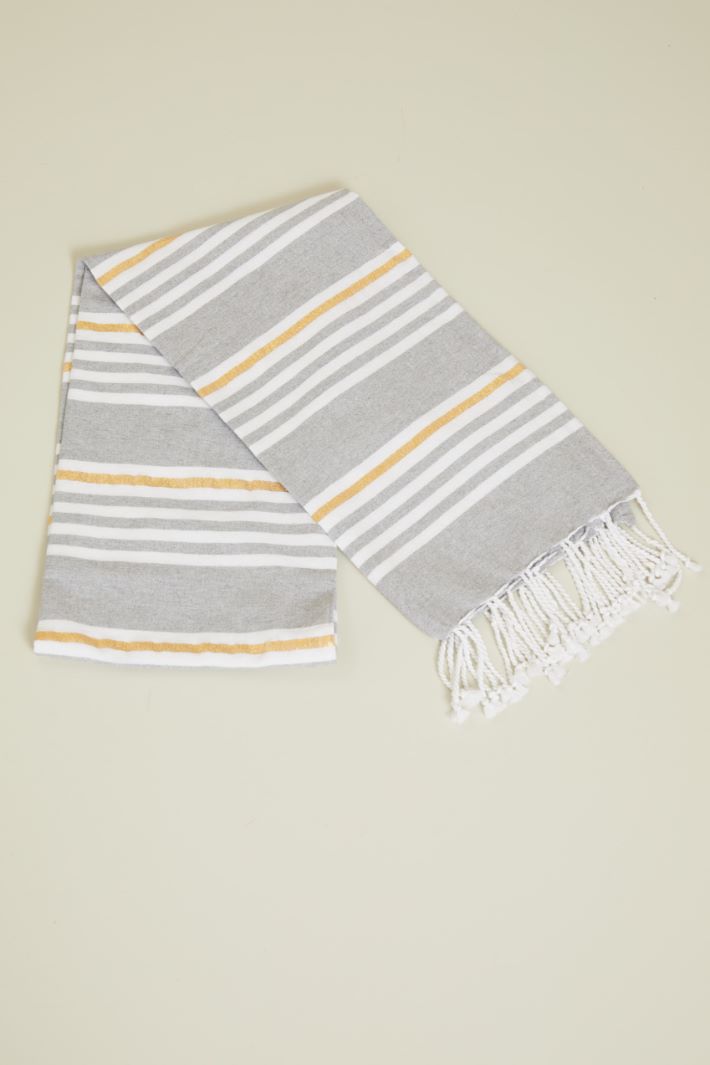 Telo mare rigato con dettaglio lamé Fashion Market