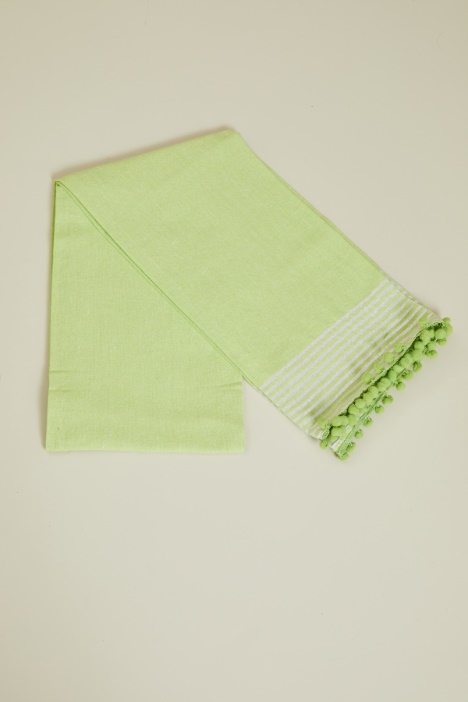 Telo mare rigato con dettaglio pon pon Fashion Market