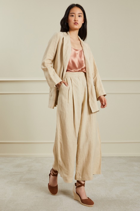 Pantaloni ampi in lino Fashion Market