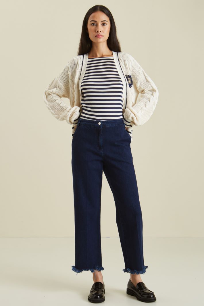 Jeans gamba dritta sfrangiati Fashion Market