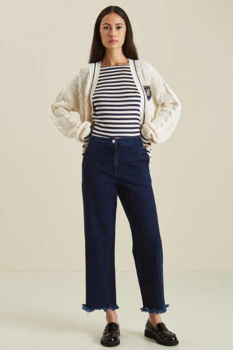 Jeans gamba dritta sfrangiati Fashion Market