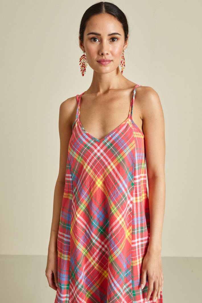 Abito svasato in lino e cotone Fashion Market