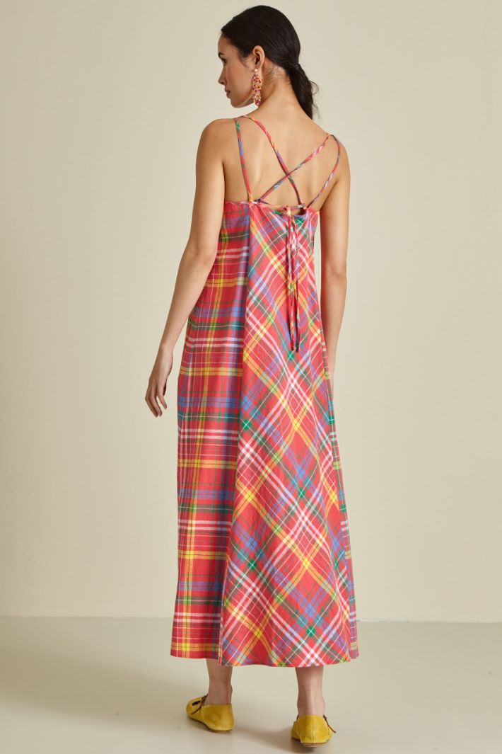 Abito svasato in lino e cotone Fashion Market