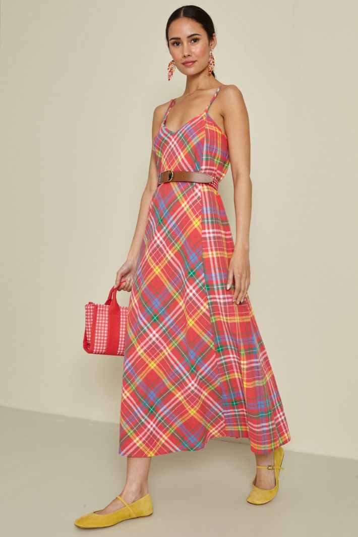 Abito svasato in lino e cotone Fashion Market