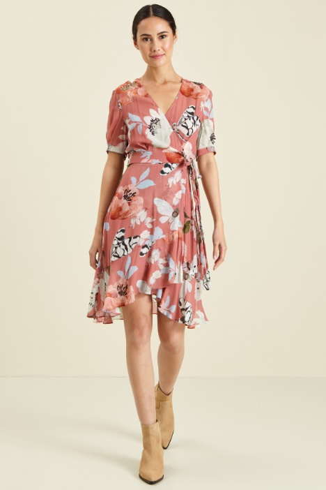 Abito a portafoglio con balza Fashion Market