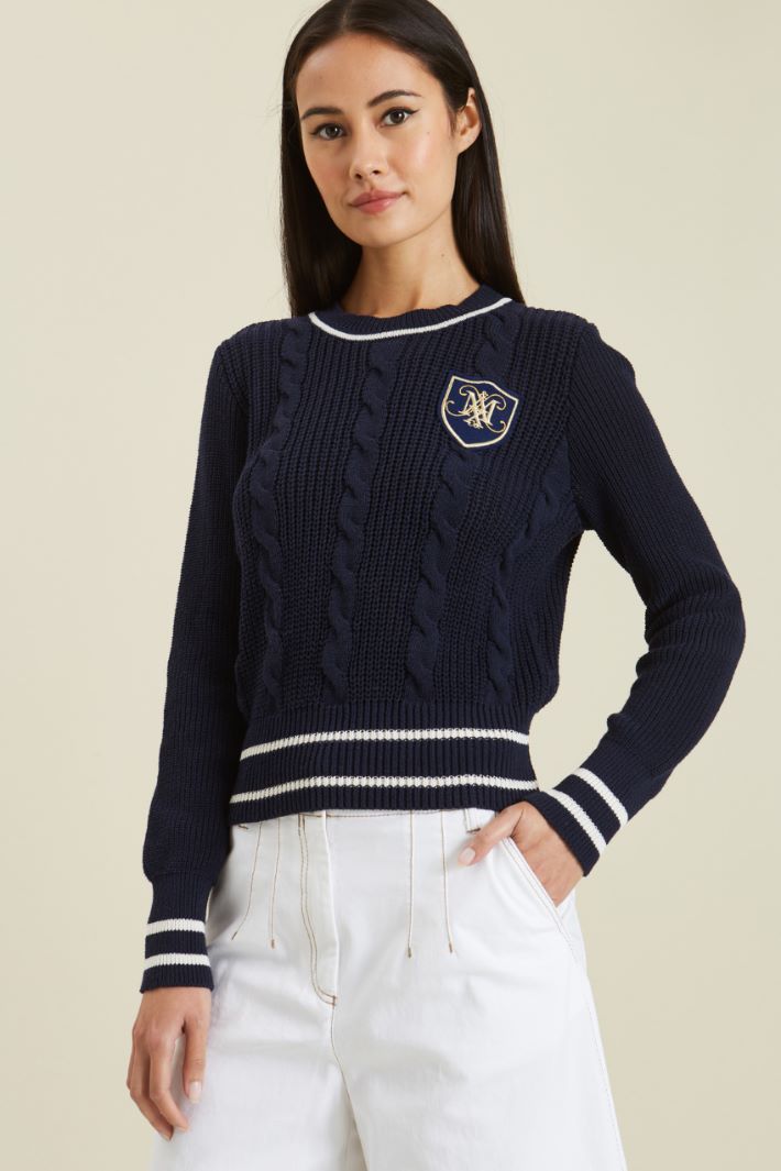 Maglia in cotone con ricamo Fashion Market Maglia in cotone con ricamo Fashion Market