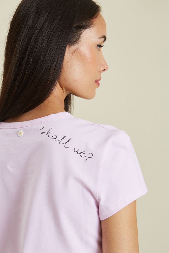 T-shirt con ricami e perline Fashion Market T-shirt con ricami e perline Fashion Market