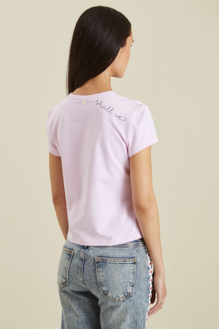 T-shirt con ricami e perline Fashion Market T-shirt con ricami e perline Fashion Market