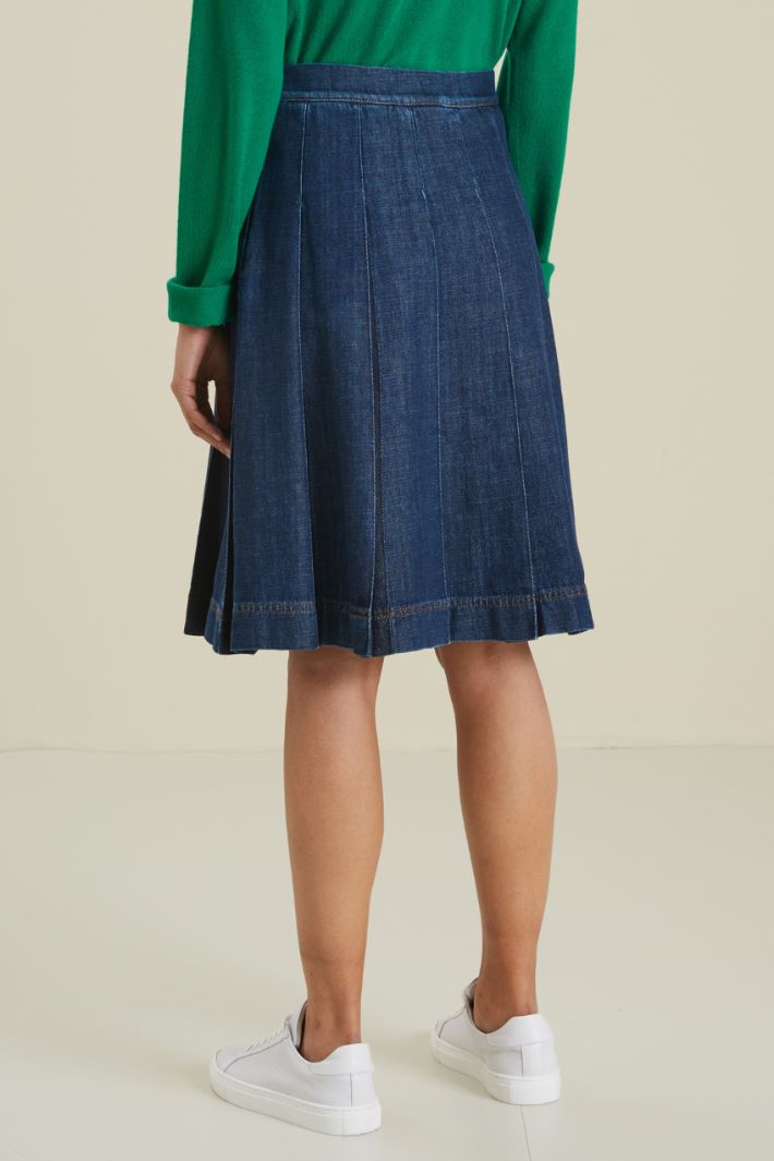 Gonna a pieghe in denim Fashion Market