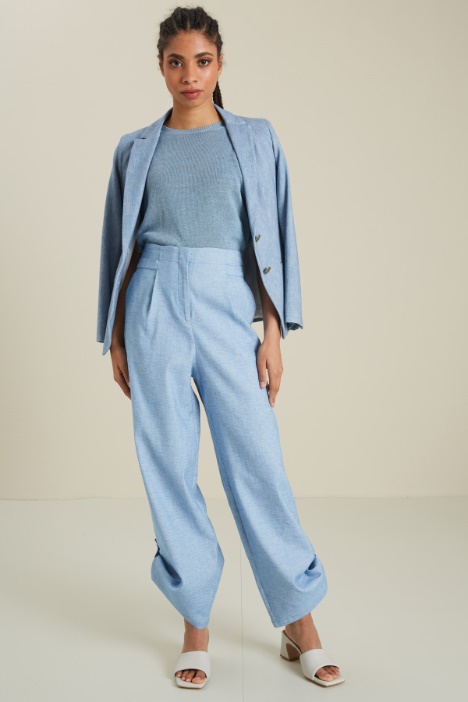 Pantaloni in lino e cotone Fashion Market