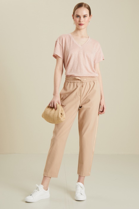 Pantaloni jogger con piping Fashion Market