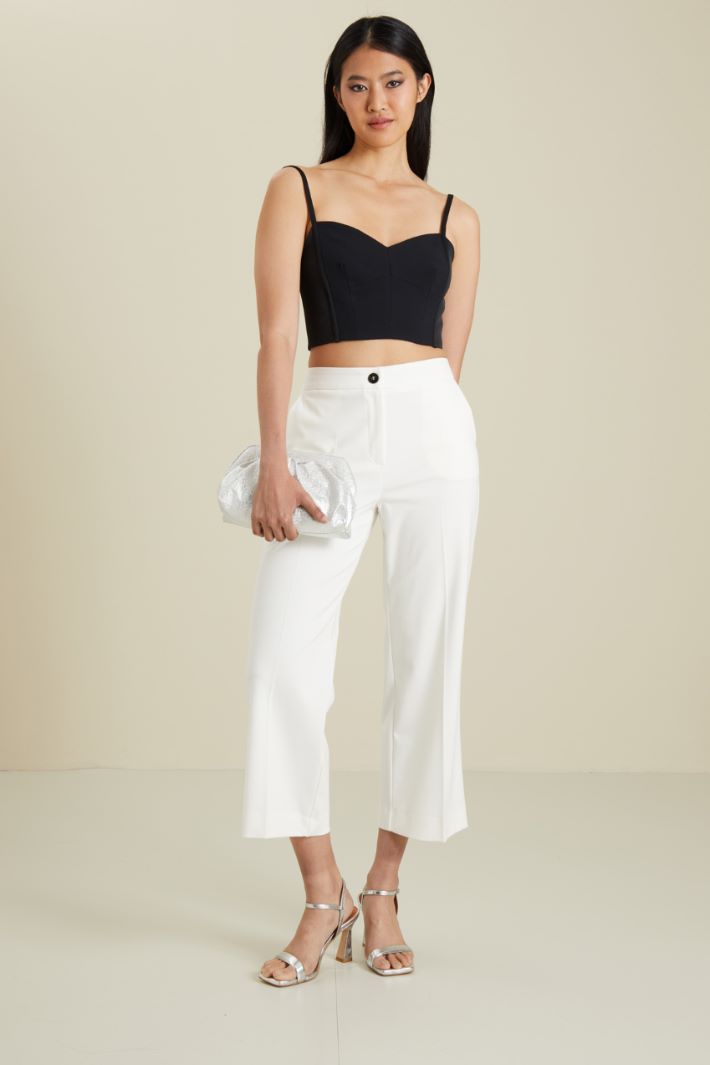 Crop top in enver satin Fashion Market