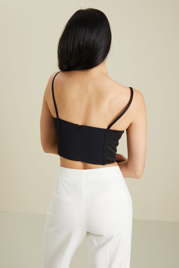 Crop top in enver satin Fashion Market