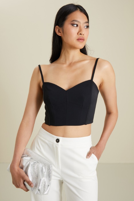 Crop top in enver satin Fashion Market