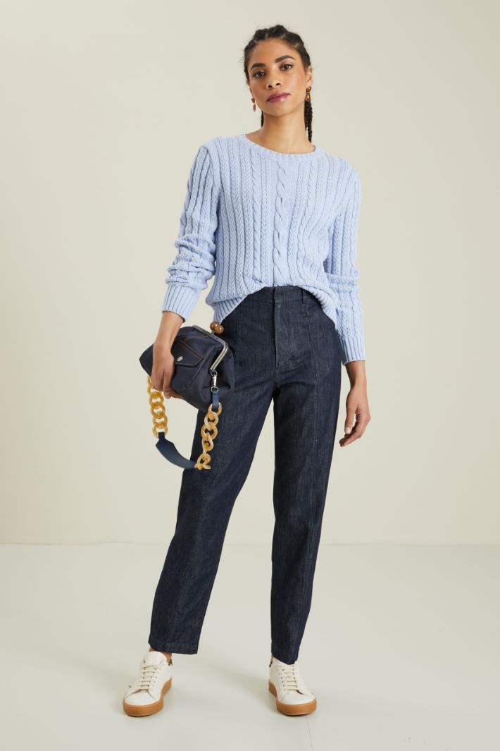 Pantaloni carrot in denim Fashion Market