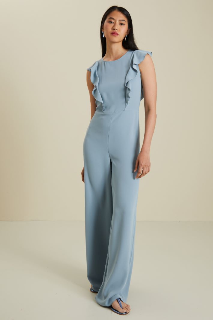 Tuta in crèpe con volant Fashion Market Tuta in crèpe con volant Fashion Market